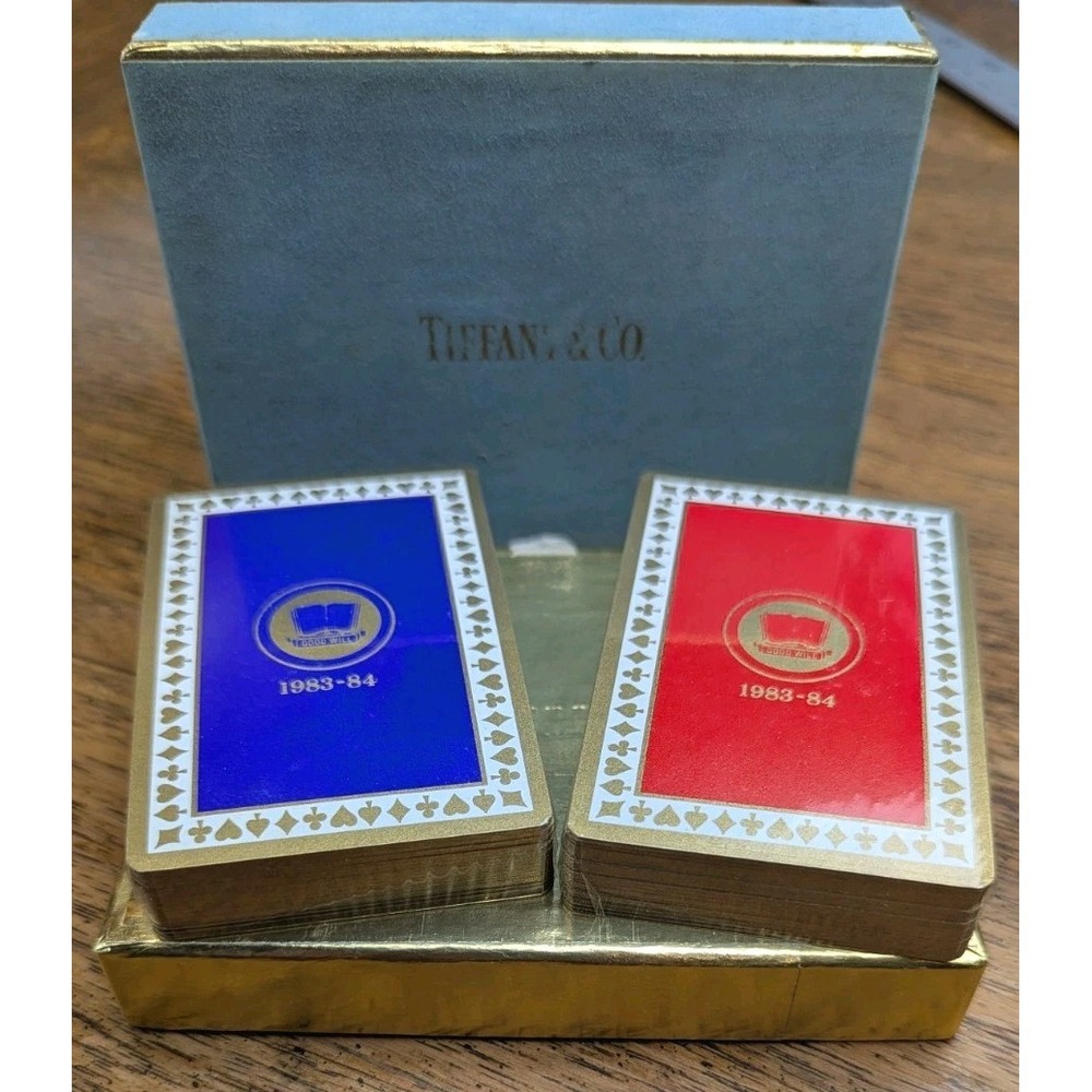 Tiffany & Co Double Playing Card Deck Blue And Red Drawer Box Poker SEALED